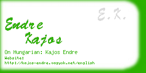 endre kajos business card